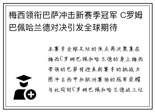 梅西领衔巴萨冲击新赛季冠军 C罗姆巴佩哈兰德对决引发全球期待